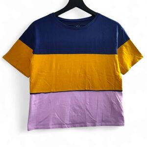 Arizona Jean Co Colorblock Womens 100% Cotton Top Size Medium